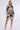 Khaki Abstract Floral Print Mini Shirt Dress