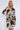 Khaki Abstract Floral Print Mini Shirt Dress