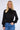 Black Creased Satin Shirred Waist Cropped Top