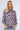 Plum Floral Print Shirred Neck Satin Top