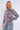 Plum Floral Print Shirred Neck Satin Top