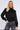 Black Creased Satin Shirred Waist Cropped Top