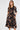 Black and Copper Painterly Print Midi Shirt Dress