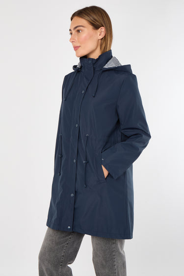 Navy Hooded Drawstring Parka