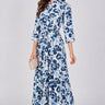 Love Sunshine Ivory Blue Botanical Print Tie Waist Maxi Dress Belted Dress Day to Night Long Sleeve Maxi Dress NEW IN Occasionwear Shirt Dress Teal