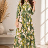 Love Sunshine Green Abstract Print Tie Waist Maxi Shirt Dress Belted Dress Day to Night Long Sleeve Maxi Dress NEW IN Occasionwear Shirt Dress