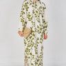 Love Sunshine Ivory and Olive Leaf Print Maxi Dress Dresses Garden Party Dress Holiday Dress Leopard Print Dress Long Sleeve Dress LS-2512 Wedding Guest Dress