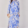 Love Sunshine Blue Tropical Leaf Print Maxi Dress Dresses Garden Party Dress Holiday Dress Leopard Print Dress Long Sleeve Dress LS-2512 Wedding Guest Dress