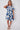 Blue Floral Print Short Sleeve Flared Mini Dress
