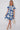 Blue Floral Print Short Sleeve Flared Mini Dress