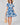 Love Sunshine Blue Floral Print Short Sleeve Flared Mini Dress Casual Dress Dresses Everyday Dress Garden Party Dress Holiday Dress LS-2339 Short Sleeve Dress Summer Dress
