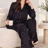 Love Sunshine Black Tonal Rose Print Shirt and Trousers Co-Ord Co ord sets LS-2522&9057 LS-9057