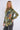 Olive Floral Print Bubble Satin Shirt