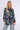 Navy Floral Print Bubble Satin Shirt