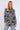 Black Geometric Print Bubble Satin Shirt