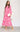 Love Sunshine Fuchsia Floral Print Pleated Skirt High Neck Maxi Dress LS-9099LL Wedding Guest Dress
