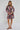 Roses Print Quarter Sleeve Mini Shirt Dress