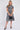 Grey Printed Short Sleeve Midi Dress
