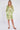 Lime Tie-Dye Print Satin Shirt Dress