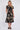 Black Floral Print  Frilled Hem Midi Dress