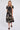 Black Floral Print  Frilled Hem Midi Dress