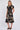 Black Floral Print  Frilled Hem Midi Dress