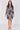 Black Leaf Print Tie Waist Shirt Dress