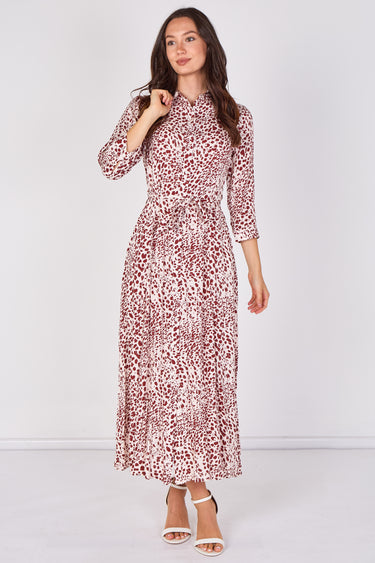 Love Sunshine Burgundy Animal Print Tie Waist Maxi Shirt Dress Belted Dress Day to Night Long Sleeve Maxi Dress NEW IN Occasionwear Shirt Dress