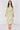 Ivory Green Botanical Leaf Print Tie Waist Midi Dress