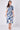 Blue Tropical Leaf Print Tie Waist Midi Dress