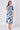 Blue Tropical Leaf Print Tie Waist Midi Dress