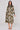 Olive Whisper Floral Shirred Neck Midaxi Dress