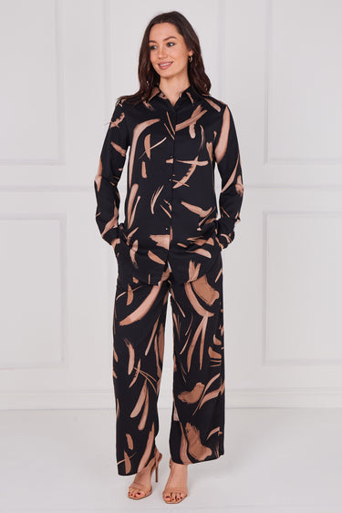 Black and Copper Brushstroke Print Co-Ord Set