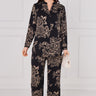 Love Sunshine Noir Vintage Rose Print Shirt and Trousers Co-Ord Co ord sets LS-2522&9057 LS-9057