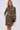 Emerald and Brown Leopard Print Mini Shirt Dress