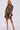 Emerald and Brown Leopard Print Mini Shirt Dress