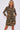 Emerald and Brown Leopard Print Mini Shirt Dress