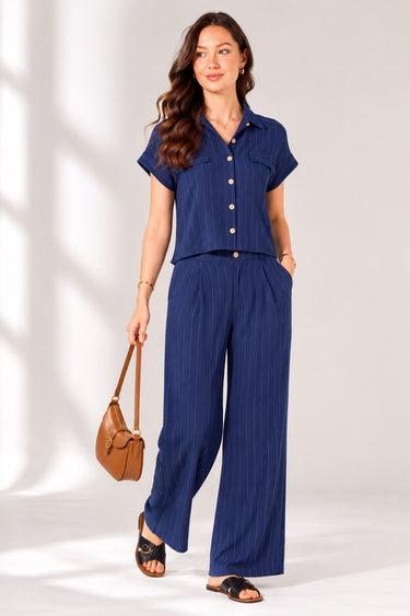 Blue Pinstripe Shirt and Trousers set
