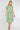 Fresh Green Floral Print Midi Shirt Dress