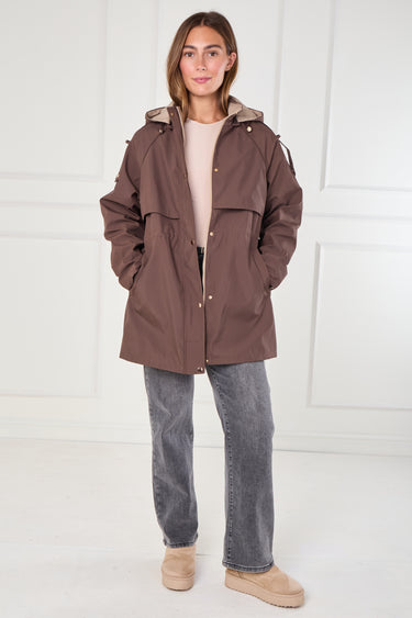 Chocolate and Stone Reversible Parka