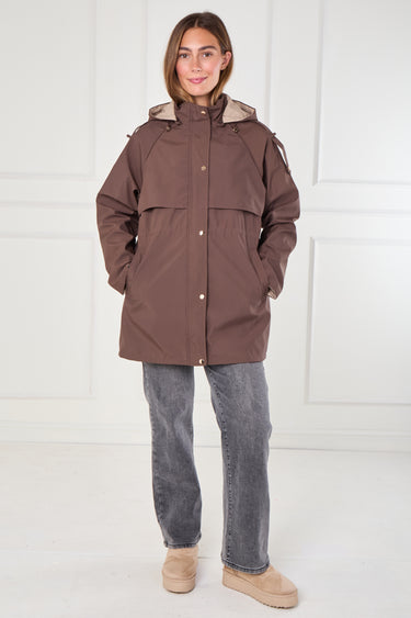 Chocolate and Stone Reversible Parka
