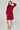 Red Shirred Neck Long Sleeve Dress