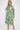 Green Damask Print Linen Textured Smock Midi Dress
