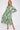 Green Damask Print Linen Textured Smock Midi Dress
