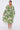 Green Floral Print Crossover Midi Dress