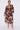 Brown Floral Print Crossover Midi Dress