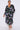 Black Floral Crossover Belted Midi Dress