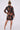 Love Sunshine Brown Abstract Print Black Mini Shirt Dress Brunch Dress Casual Dress Dress with Pockets Everyday Dress Long Sleeve Dress LS-5026 Workwear Dress
