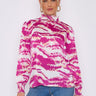 Love Sunshine Pink Tiger Stripe Print Satin Chiffon Top Brunch Casual Everyday Garden Party LS-2367 Workwear