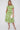Green Leaf Printed Short Sleeve Midi Dress